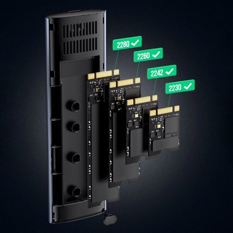 Ugreen kieszeń na dysk obudowa dysku twardego M.2 B-Key SATA 3.0 5Gbps szary + kabel USB Typ C (CM400) Ugreen kieszeń na dysk obudowa dysku twardego M.2 B-Key SATA 3.0 5Gbps szary + kabel USB Typ C (CM400)