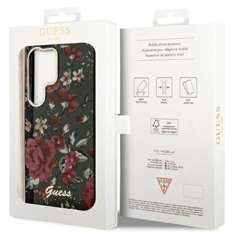 Etui Guess Flower Collection na Samsung Galaxy S23 Ultra - zielone