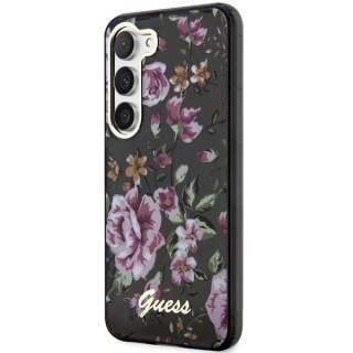 Etui Guess Flower Collection na Samsung Galaxy S23+ - czarne