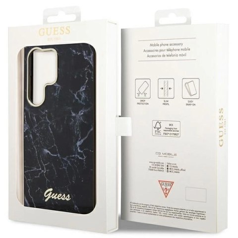 Etui Guess Marble Collection na Samsung Galaxy S23 Ultra - czarne