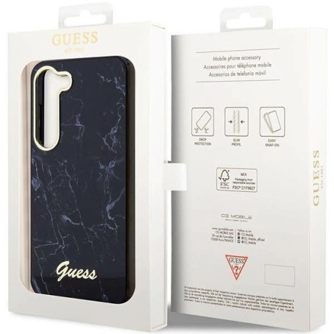 Etui Guess Marble Collection na Samsung Galaxy S23+ - czarne