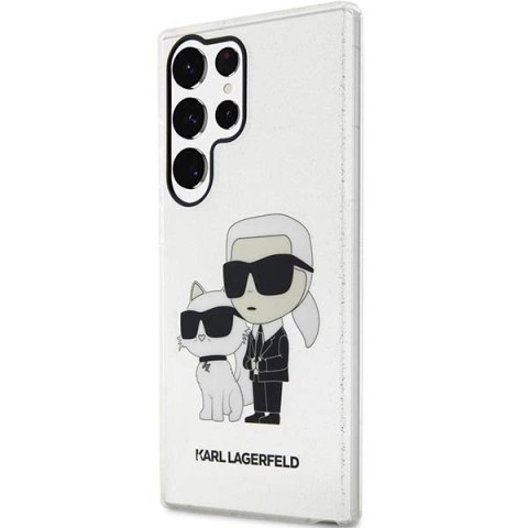 Etui Karl Lagerfeld Glitter Karl&Choupette na Samsung Galaxy S23 Ultra - przezroczyste Etui Karl Lagerfeld Glitter Karl&Choupette na Samsung Galaxy S23 Ultra - przezroczyste