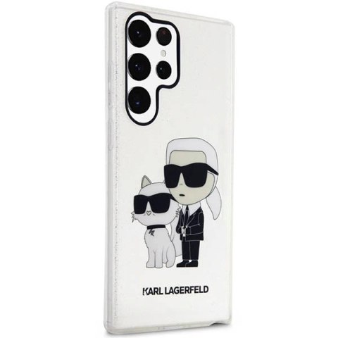 Etui Karl Lagerfeld Glitter Karl&Choupette na Samsung Galaxy S23 Ultra - przezroczyste Etui Karl Lagerfeld Glitter Karl&Choupette na Samsung Galaxy S23 Ultra - przezroczyste