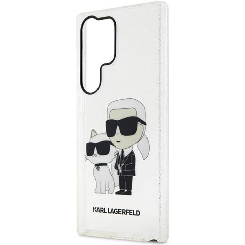 Etui Karl Lagerfeld Glitter Karl&Choupette na Samsung Galaxy S23 Ultra - przezroczyste Etui Karl Lagerfeld Glitter Karl&Choupette na Samsung Galaxy S23 Ultra - przezroczyste