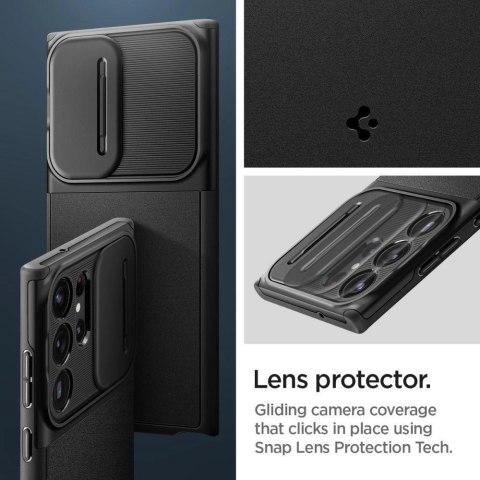 Etui Spigen Optik Armor na Samsung Galaxy S23 Ultra - czarne Etui Spigen Optik Armor na Samsung Galaxy S23 Ultra - czarne