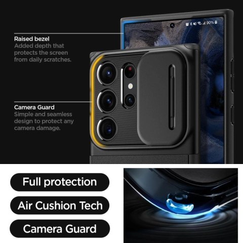 Etui Spigen Optik Armor na Samsung Galaxy S23 Ultra - czarne Etui Spigen Optik Armor na Samsung Galaxy S23 Ultra - czarne