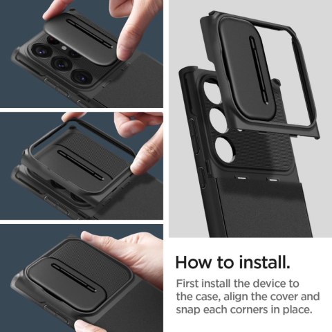 Etui Spigen Optik Armor na Samsung Galaxy S23 Ultra - czarne Etui Spigen Optik Armor na Samsung Galaxy S23 Ultra - czarne