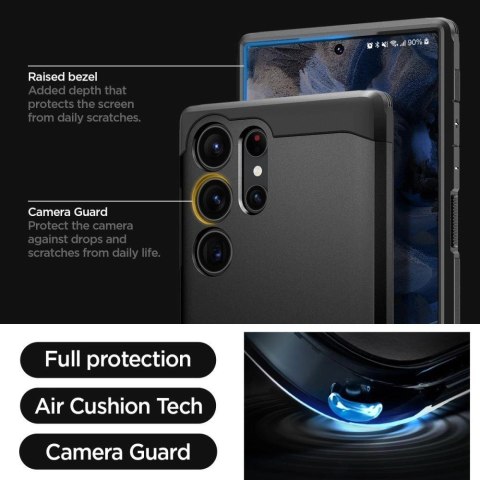 Etui Spigen Tough Armor na Samsung Galaxy S23 Ultra - czarne Etui Spigen Tough Armor na Samsung Galaxy S23 Ultra - czarne