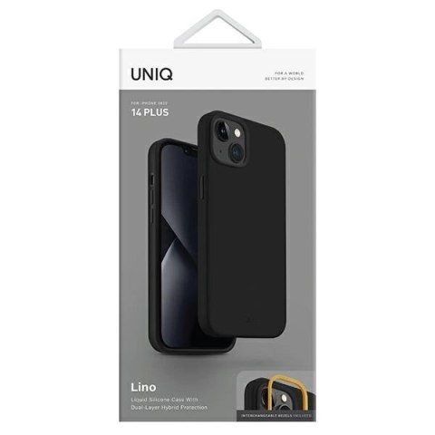Etui Uniq Lino na iPhone 14 Plus - czarne Etui Uniq Lino na iPhone 14 Plus - czarne