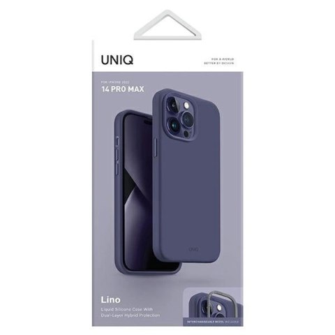 Etui Uniq Lino na iPhone 14 Pro Max - purpurowe Etui Uniq Lino na iPhone 14 Pro Max - purpurowe