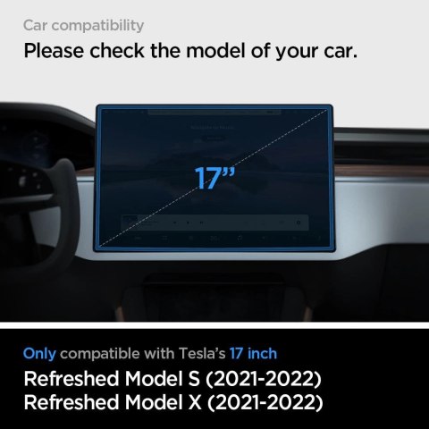 Szkło hartowane Spigen Glas.tR EZ Fit na Tesla Model X 2022 / Model S 2021 - czarne Szkło hartowane Spigen Glas.tR EZ Fit na Tesla Model X 2022 / Model S 2021 - czarne