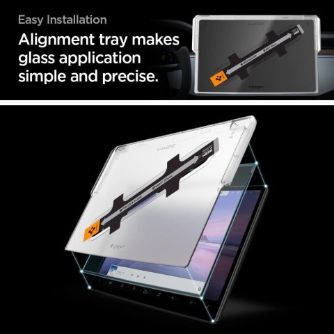Szkło hartowane Spigen Glas.tR EZ Fit na Tesla Model X 2022 / Model S 2021 - czarne Szkło hartowane Spigen Glas.tR EZ Fit na Tesla Model X 2022 / Model S 2021 - czarne