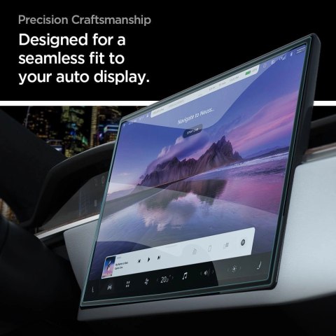 Szkło hartowane Spigen Glas.tR EZ Fit na Tesla Model X 2022 / Model S 2021 - czarne Szkło hartowane Spigen Glas.tR EZ Fit na Tesla Model X 2022 / Model S 2021 - czarne