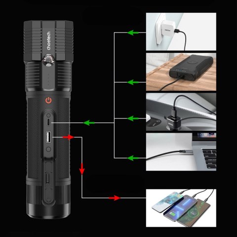 Choetech jump starter z powerbankiem 8000mAh - latarka LED (TC0016) - czarny Choetech jump starter z powerbankiem 8000mAh - latarka LED (TC0016) - czarny