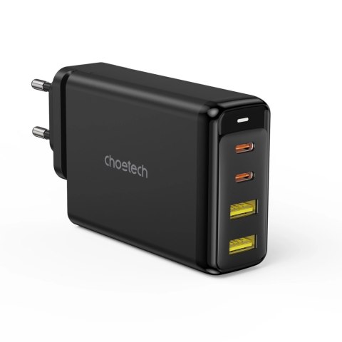 Choetech ładowarka GaN 140W 4 porty (2x USB C, 2x USB) czarna (PD6005) Choetech ładowarka GaN 140W 4 porty (2x USB C, 2x USB) czarna (PD6005)