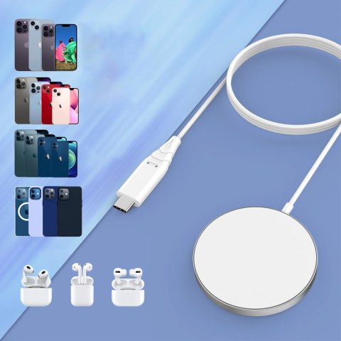 Choetech ładowarka indukcyjna 15W z kablem USB C biała (T518-F) Choetech ładowarka indukcyjna 15W z kablem USB C biała (T518-F)