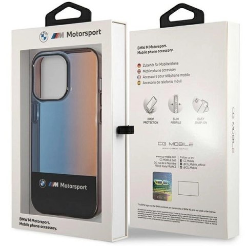 Etui BMW Half Tricolor na iPhone 14 Pro - czarne