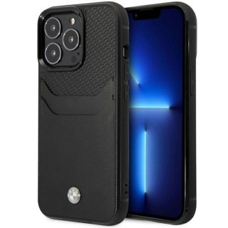 Etui BMW Leather Card Slot na iPhone 14 Pro - czarne
