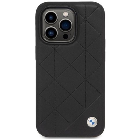 Etui BMW Leather Quilted na iPhone 14 Pro - czarne