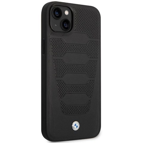 Etui BMW Leather Seats Pattern na iPhone 14 - czarne Etui BMW Leather Seats Pattern na iPhone 14 - czarne