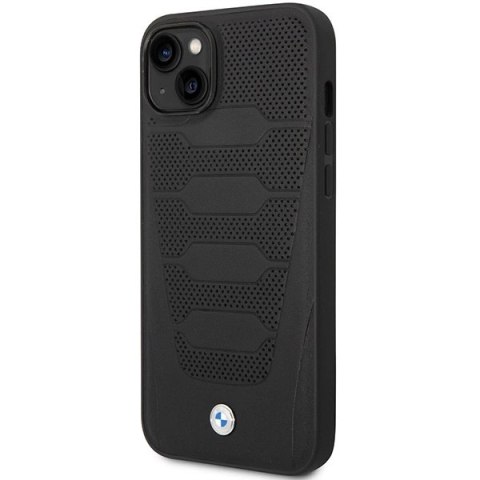 Etui BMW Leather Seats Pattern na iPhone 14 - czarne Etui BMW Leather Seats Pattern na iPhone 14 - czarne