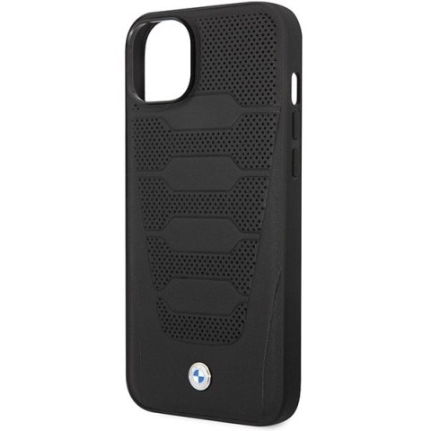 Etui BMW Leather Seats Pattern na iPhone 14 - czarne Etui BMW Leather Seats Pattern na iPhone 14 - czarne