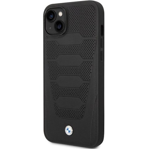 Etui BMW Leather Seats Pattern na iPhone 14 - czarne Etui BMW Leather Seats Pattern na iPhone 14 - czarne