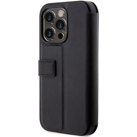 Etui BMW Leather Stamp Blue Lines na iPhone 14 Pro - czarne Etui BMW Leather Stamp Blue Lines na iPhone 14 Pro - czarne