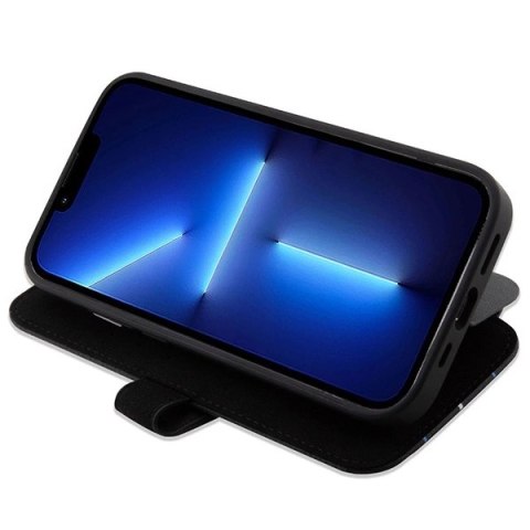 Etui BMW Leather Stamp Blue Lines na iPhone 14 Pro - czarne Etui BMW Leather Stamp Blue Lines na iPhone 14 Pro - czarne