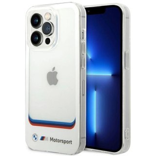 Etui BMW Transparent Center na iPhone 14 Pro Max 6,7" - białe