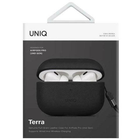 Etui UNIQ Terra Genuine Leather na AirPods Pro 2 - czarne Etui UNIQ Terra Genuine Leather na AirPods Pro 2 - czarne
