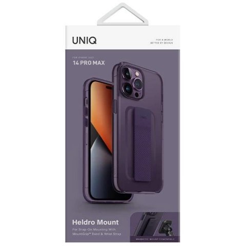 Etui Uniq Heldro Mount na iPhone 14 Pro Max - fioletowe