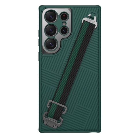 Nillkin Strap Case etui do Samsung Galaxy S23 Ultra pancerny pokrowiec z paskiem na rękę zielone Nillkin Strap Case etui do Samsung Galaxy S23 Ultra pancerny pokrowiec z paskiem na rękę zielone
