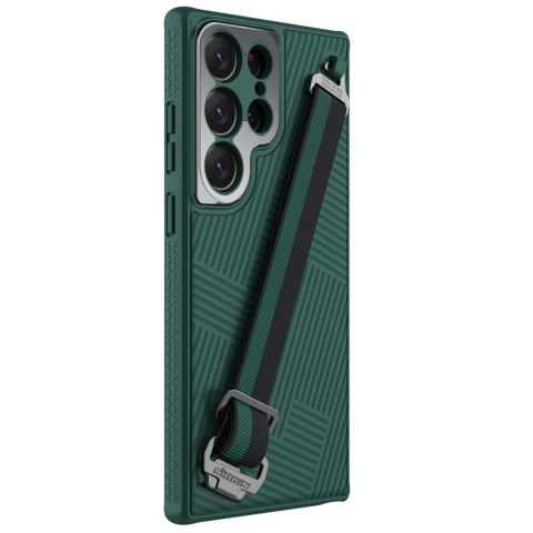 Nillkin Strap Case etui do Samsung Galaxy S23 Ultra pancerny pokrowiec z paskiem na rękę zielone Nillkin Strap Case etui do Samsung Galaxy S23 Ultra pancerny pokrowiec z paskiem na rękę zielone