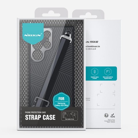 Nillkin Strap Case etui do Samsung Galaxy S23 Ultra pancerny pokrowiec z paskiem na rękę zielone Nillkin Strap Case etui do Samsung Galaxy S23 Ultra pancerny pokrowiec z paskiem na rękę zielone