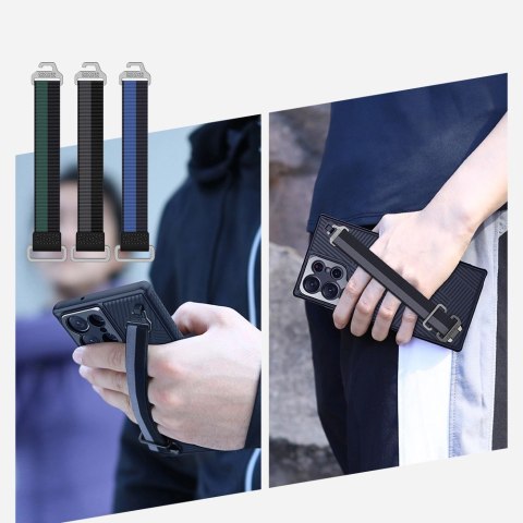 Nillkin Strap Case etui do Samsung Galaxy S23 Ultra pancerny pokrowiec z paskiem na rękę zielone Nillkin Strap Case etui do Samsung Galaxy S23 Ultra pancerny pokrowiec z paskiem na rękę zielone