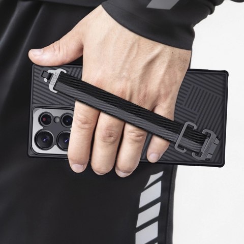 Nillkin Strap Case etui do Samsung Galaxy S23 Ultra pancerny pokrowiec z paskiem na rękę zielone Nillkin Strap Case etui do Samsung Galaxy S23 Ultra pancerny pokrowiec z paskiem na rękę zielone