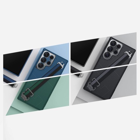 Nillkin Strap Case etui do Samsung Galaxy S23 Ultra pancerny pokrowiec z paskiem na rękę zielone Nillkin Strap Case etui do Samsung Galaxy S23 Ultra pancerny pokrowiec z paskiem na rękę zielone