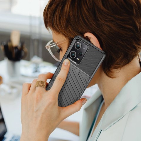 Thunder Case etui Xiaomi Poco X5 Pro 5G / Redmi Note 12 Pro silikonowy pancerny pokrowiec czarne Thunder Case etui Xiaomi Poco X5 Pro 5G / Redmi Note 12 Pro silikonowy pancerny pokrowiec czarne