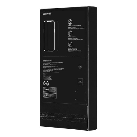 Baseus szkło hartowane do iPhone 12 Pro Max na cały ekran z osłoną na głośnik 0.4mm + zestaw montażowy Baseus szkło hartowane do iPhone 12 Pro Max na cały ekran z osłoną na głośnik 0.4mm + zestaw montażowy
