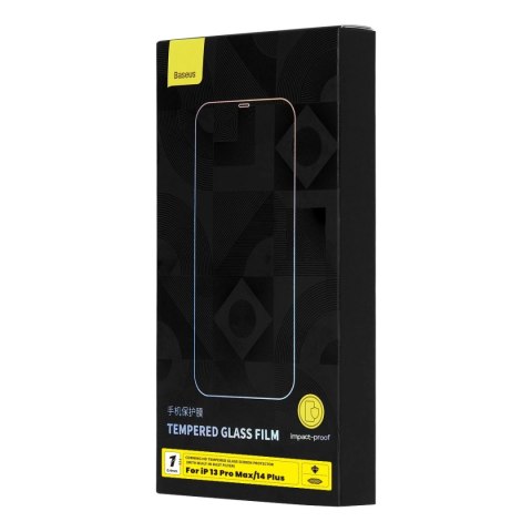 Baseus szkło hartowane do iPhone 14 Plus / 13 Pro Max na cały ekran z osłoną na głośnik 0.4mm + zestaw montażowy Baseus szkło hartowane do iPhone 14 Plus / 13 Pro Max na cały ekran z osłoną na głośnik 0.4mm + zestaw montażowy