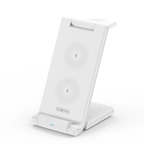 Bezprzewodowa ładowarka 3w1 do telefonów Qi 15W oraz smartwatchy Samsung Galaxy Duzzona W10-S - biała Bezprzewodowa ładowarka 3w1 do telefonów Qi 15W oraz smartwatchy Samsung Galaxy Duzzona W10-S - biała