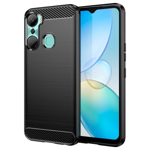 Carbon Case etui do Infinix Hot 12 Pro elastyczny silikonowy karbonowy pokrowiec czarne Carbon Case etui do Infinix Hot 12 Pro elastyczny silikonowy karbonowy pokrowiec czarne