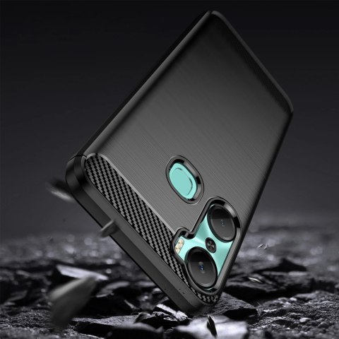 Carbon Case etui do Infinix Hot 12 Pro elastyczny silikonowy karbonowy pokrowiec czarne Carbon Case etui do Infinix Hot 12 Pro elastyczny silikonowy karbonowy pokrowiec czarne