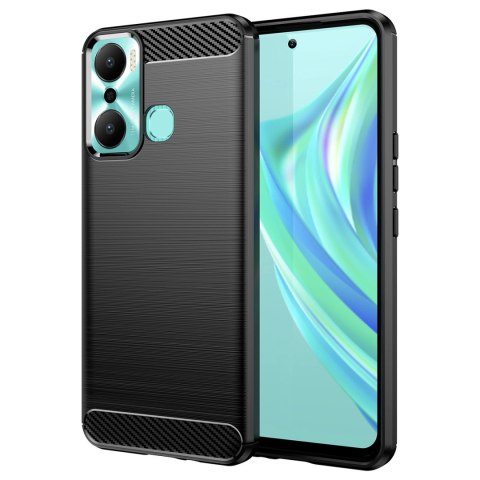 Carbon Case etui do Infinix Hot 20 Play elastyczny silikonowy karbonowy pokrowiec czarne Carbon Case etui do Infinix Hot 20 Play elastyczny silikonowy karbonowy pokrowiec czarne