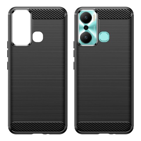 Carbon Case etui do Infinix Hot 20 Play elastyczny silikonowy karbonowy pokrowiec czarne Carbon Case etui do Infinix Hot 20 Play elastyczny silikonowy karbonowy pokrowiec czarne