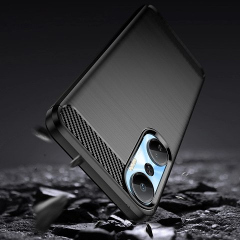 Carbon Case etui do Infinix Hot 20 elastyczny silikonowy karbonowy pokrowiec czarne Carbon Case etui do Infinix Hot 20 elastyczny silikonowy karbonowy pokrowiec czarne