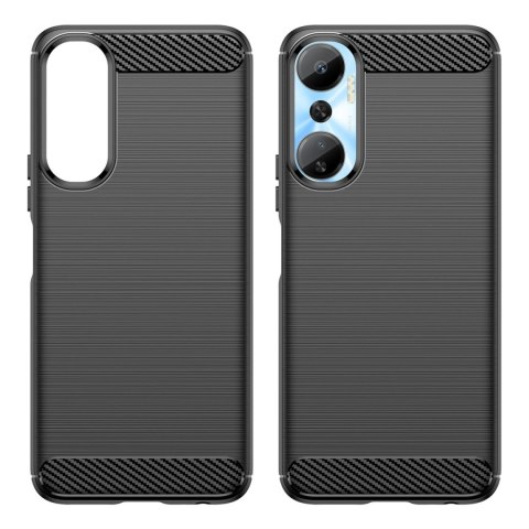 Carbon Case etui do Infinix Hot 20 elastyczny silikonowy karbonowy pokrowiec czarne Carbon Case etui do Infinix Hot 20 elastyczny silikonowy karbonowy pokrowiec czarne