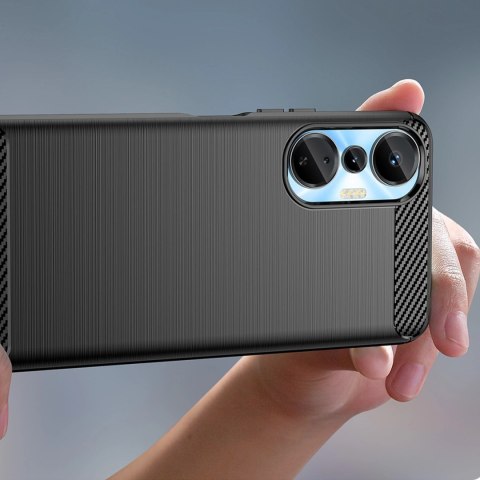 Carbon Case etui do Infinix Hot 20S elastyczny silikonowy karbonowy pokrowiec czarne Carbon Case etui do Infinix Hot 20S elastyczny silikonowy karbonowy pokrowiec czarne