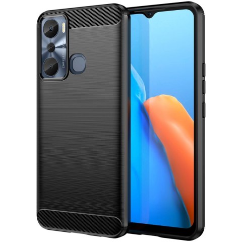 Carbon Case etui do Infinix Hot 20i elastyczny silikonowy karbonowy pokrowiec czarne Carbon Case etui do Infinix Hot 20i elastyczny silikonowy karbonowy pokrowiec czarne